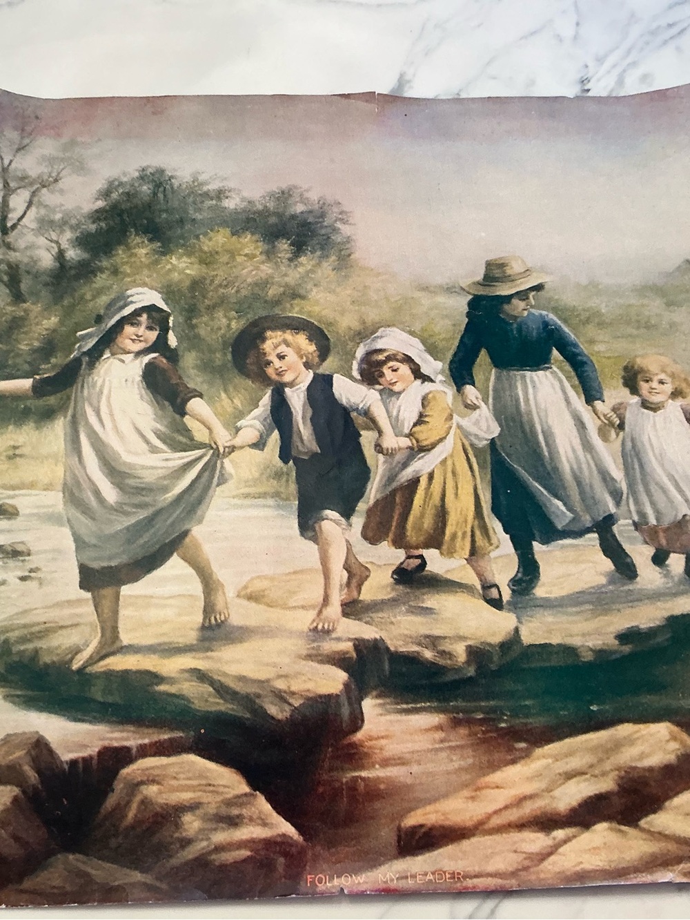 Vintage-Style 'Follow My Leader' Wall Art Print - Multi-Color